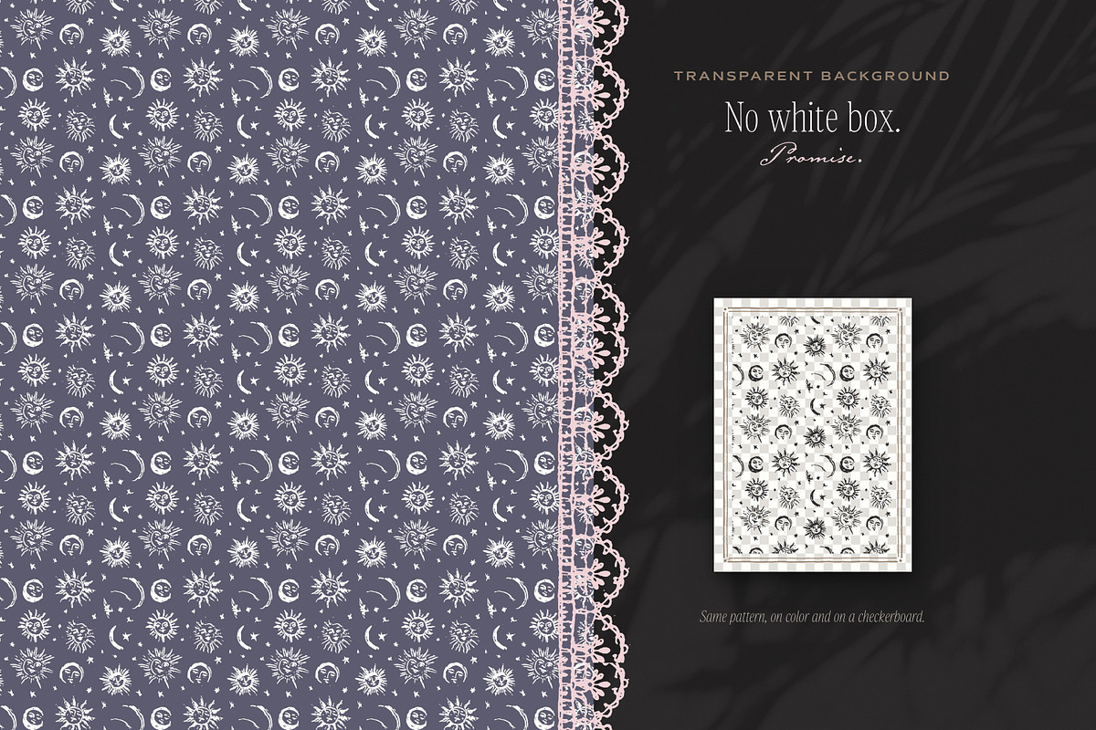 Sun, Moon & Stars Seamless Patterns, a Pattern Graphic by The October Creative (Photo 6 of 12)