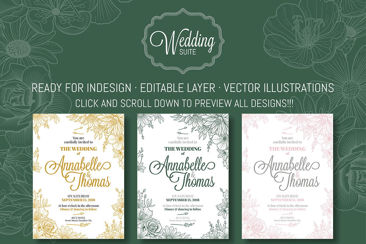 Wedding Invitation Stationery Suite, an Invitation Template by Pingebat (Photo 9 of 10)