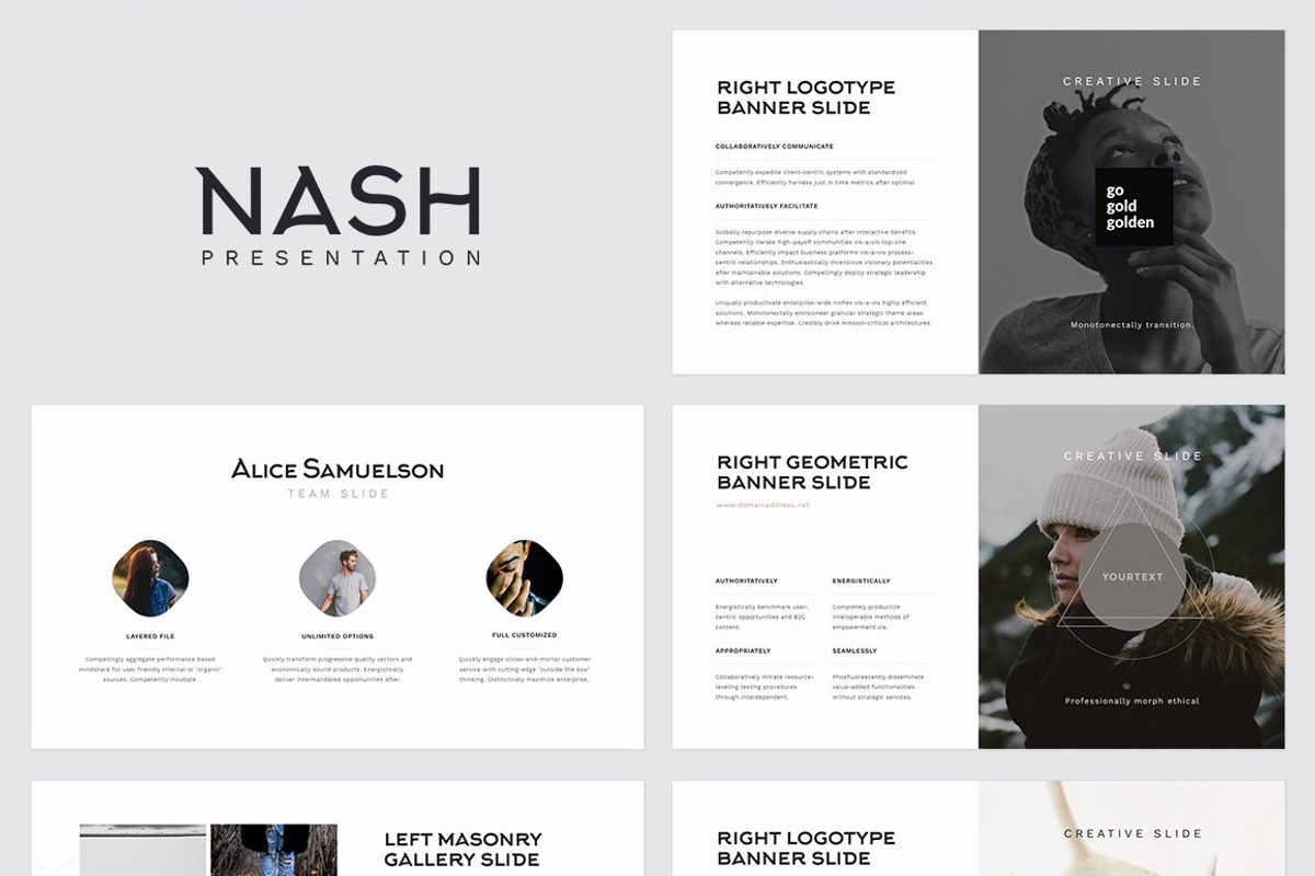 Nash Keynote Presentation Template, a Presentation Template by Goashape Studio (Photo 1 of 7)