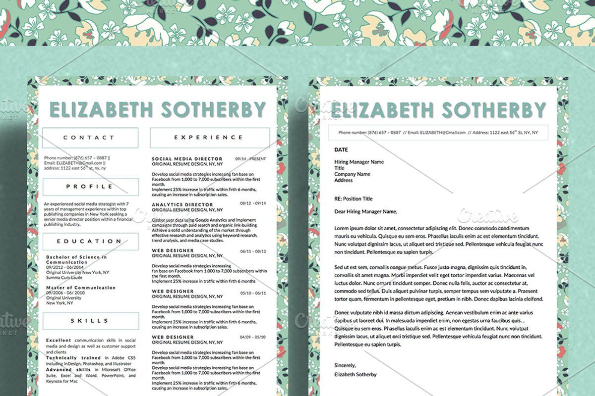 Sotherby Resume CV Collection Word, a Resume Template by Stand Out Shop (Photo 4 of 5)