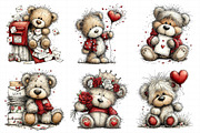 Valentine Teddy Bear Clipart, an Illustration by Daily.Designs (Thumbnail 4 of 8)