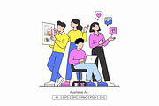 Business Analytics and Teamwork, a Technology Illustration by Partikusi Design (Thumbnail 2 of 3)