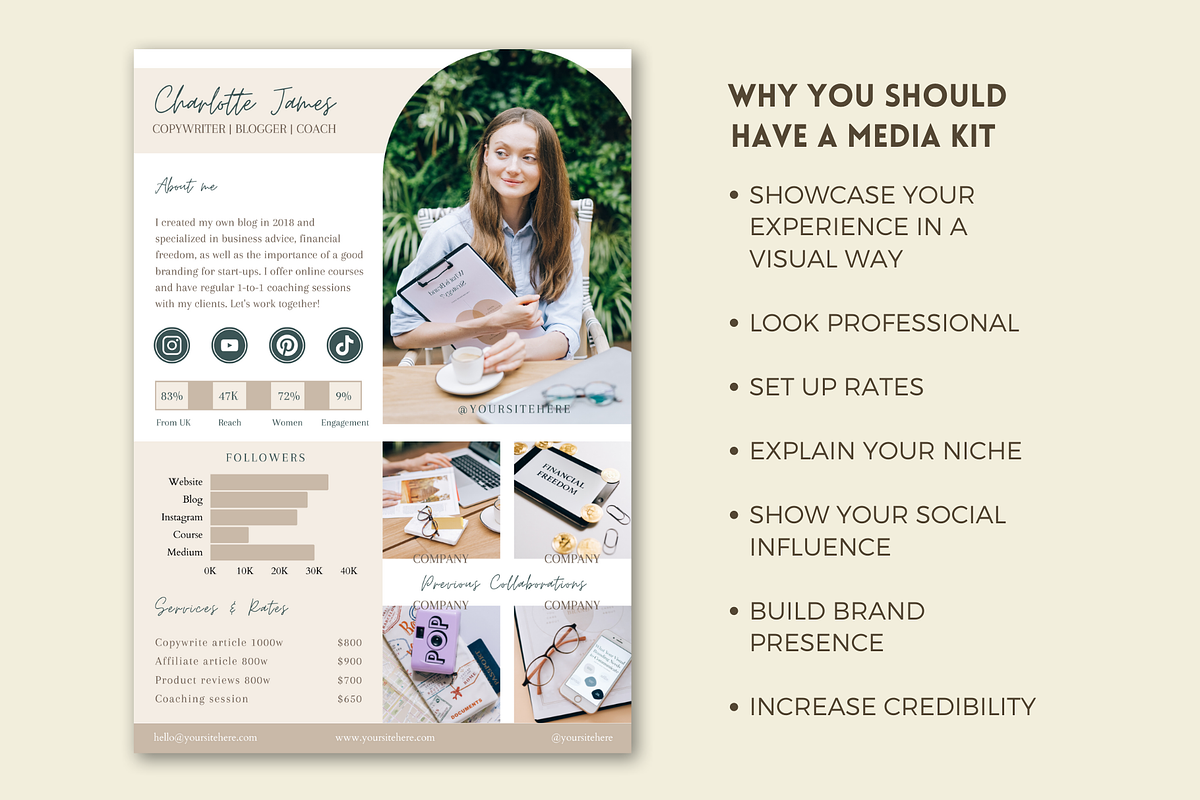 Business Coach Media Kit Card, a Resume Template by Golden Horizons Studio (Photo 4 of 9)