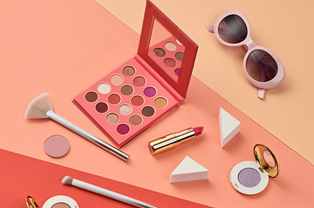 Fashion cosmetic makeup flat lay be containing cosmetic, makeup, and beauty