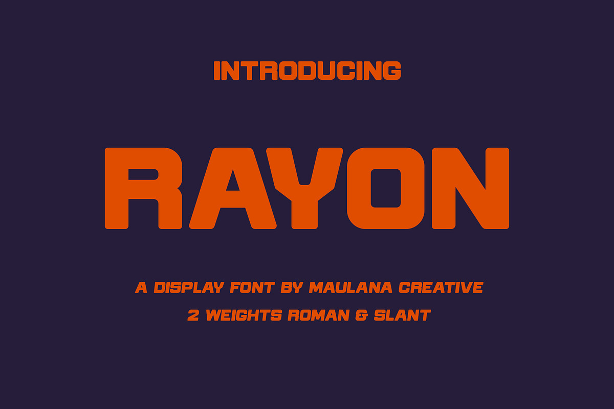 Rayon Display Font, a Sans Serif Font by Maulana Creative (Photo 1 of 8)