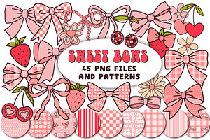 Sweet Bows Clipart and Patterns