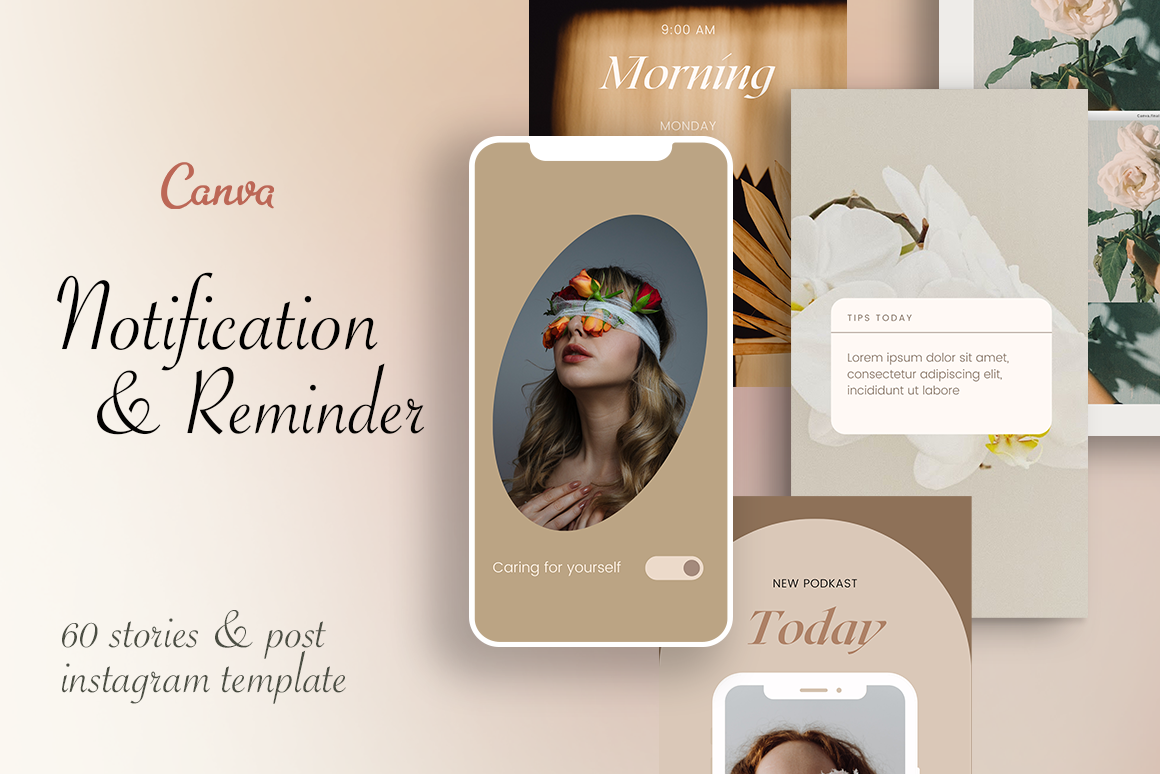 60 Notification in Canva, a Social Media Template by Kristina&Co