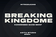 Breaking KingDome Condensed Sans, a Sans Serif Font by Aditastudios (Thumbnail 1 of 8)