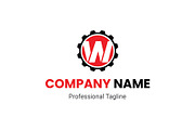 Initial W Letter with Gear sign logo, a Branding & Logo Template by Walldecorated (Thumbnail 1 of 2)