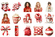 Cozy Winter Candy Cane Clipart, an Illustration by Daily.Designs (Thumbnail 3 of 4)