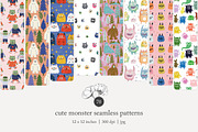 70 (kids) monster seamless pattern, a Pattern Graphic by Poppy Lane Studio (Thumbnail 1 of 10)