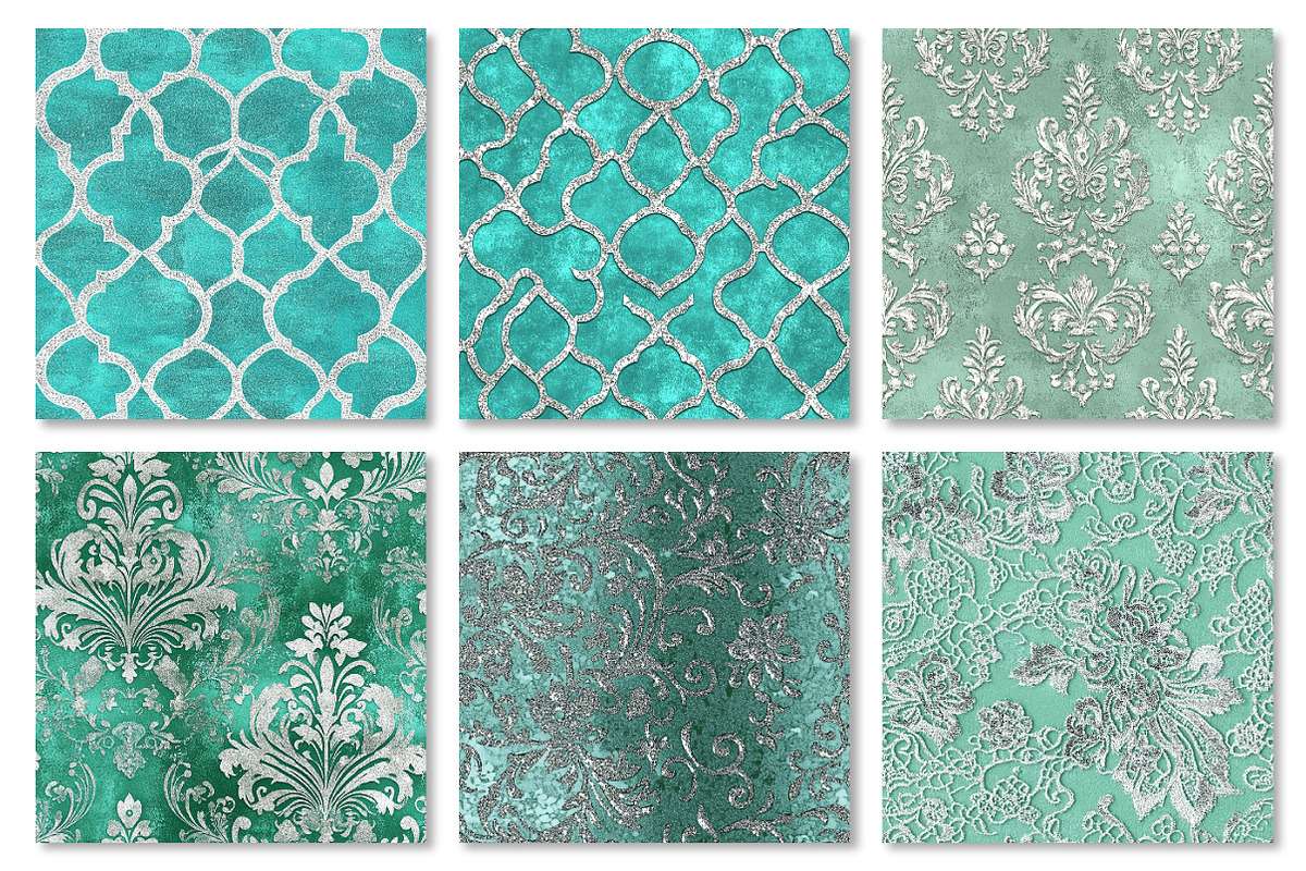 Mint Green Silver Glitter Texture, a Texture Graphic by Dream Creation (Photo 2 of 7)