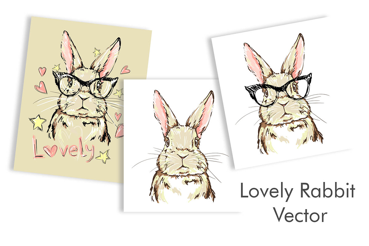 Hand Drawn Vector Bunny, an Animal Illustration by Sweet_print (Photo 1 of 4)