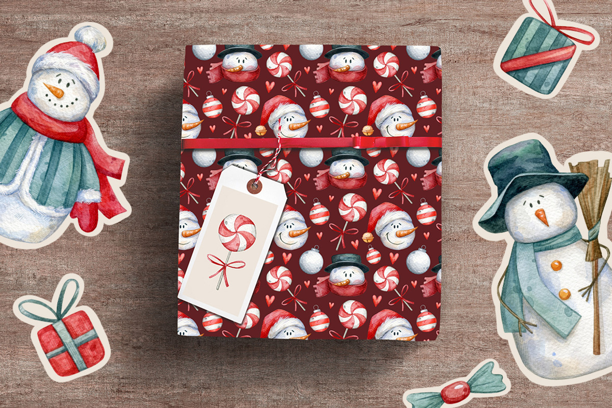 Cute snowmen collection, a Decorative Illustration by Aquarellka (Photo 9 of 9)