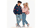 Valentine day couple fashion Clipart, a Seasonal Illustration by Creative design (Thumbnail 5 of 7)