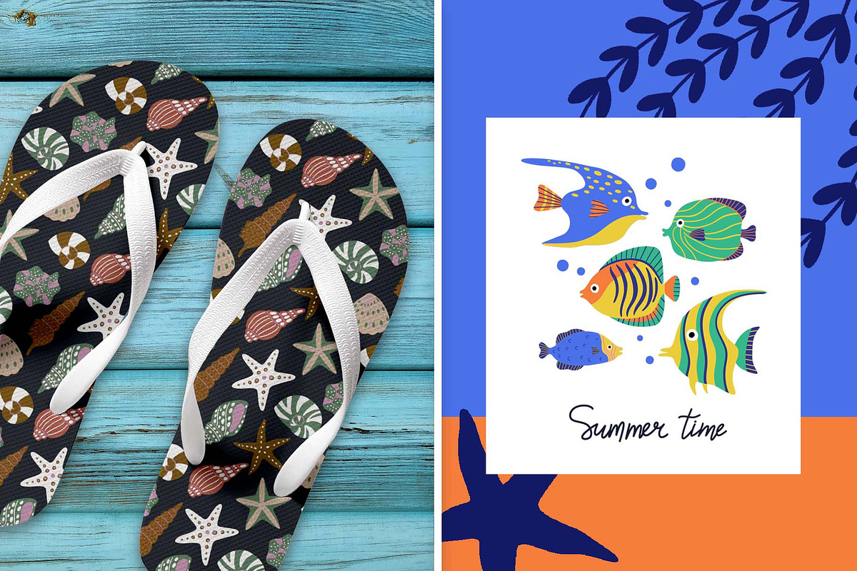Fish & Seashells clipart, an Animal Illustration by Irina Ostapenko (Photo 8 of 9)