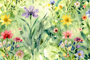 Watercolor Wild Flowers Seamless, a Pattern Graphic by Sharon Schwalbe (Thumbnail 3 of 6)