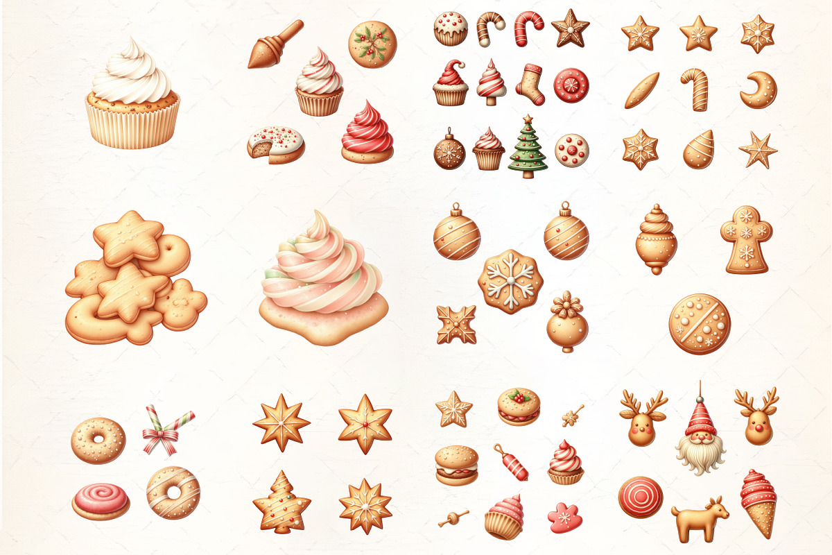 Christmas Cookie Set Clipart, an Illustration by CrexoraLab (Photo 2 of 5)