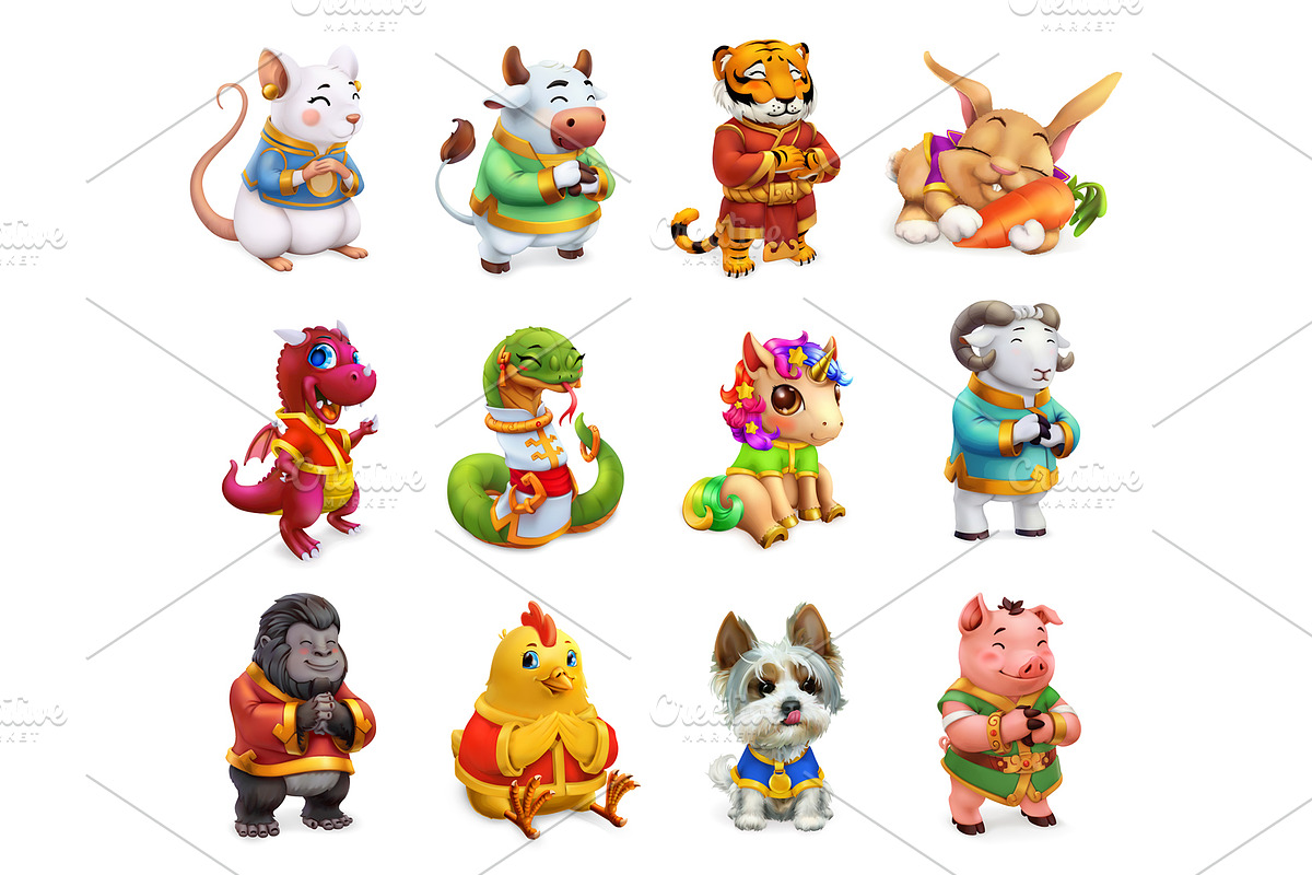 Chinese Zodiac signs, calendar 2020, an Icon by Allevinatis Studio (Photo 1 of 13)