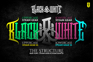 Steam Gear (Duo Font) SS, a Blackletter Font by JFK Juan Jeje