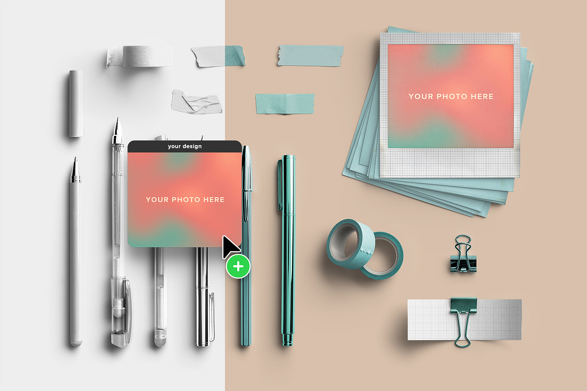 Marina Pens and Washi Pack, an Advertising Mockup by Custom Scene (Photo 6 of 10)