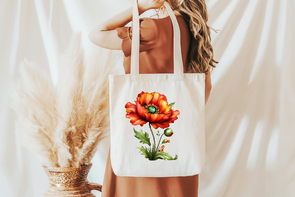 Whimsical spring poppy flower Clipar, an Illustration by Designworld (Photo 7 of 8)