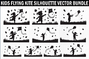 Kids Flying Kite Laser Cut Bundle, an Object Illustration by balal (Thumbnail 1 of 11)