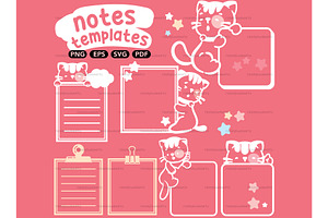 SVG Cat Blank Notes Template