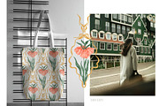 Elegant Art Nouveau Floral Pattern, a Pattern Graphic by PaperJamLab (Thumbnail 5 of 7)