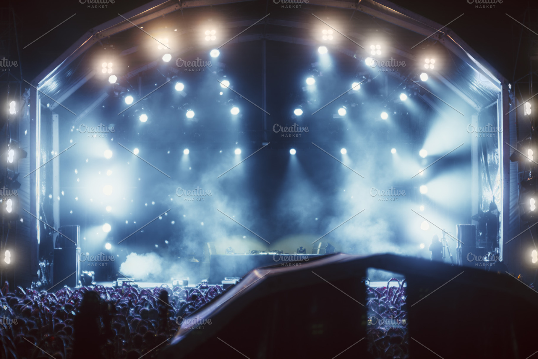 Night concert crowd and stage lights, a Holiday Photo by SkyNext