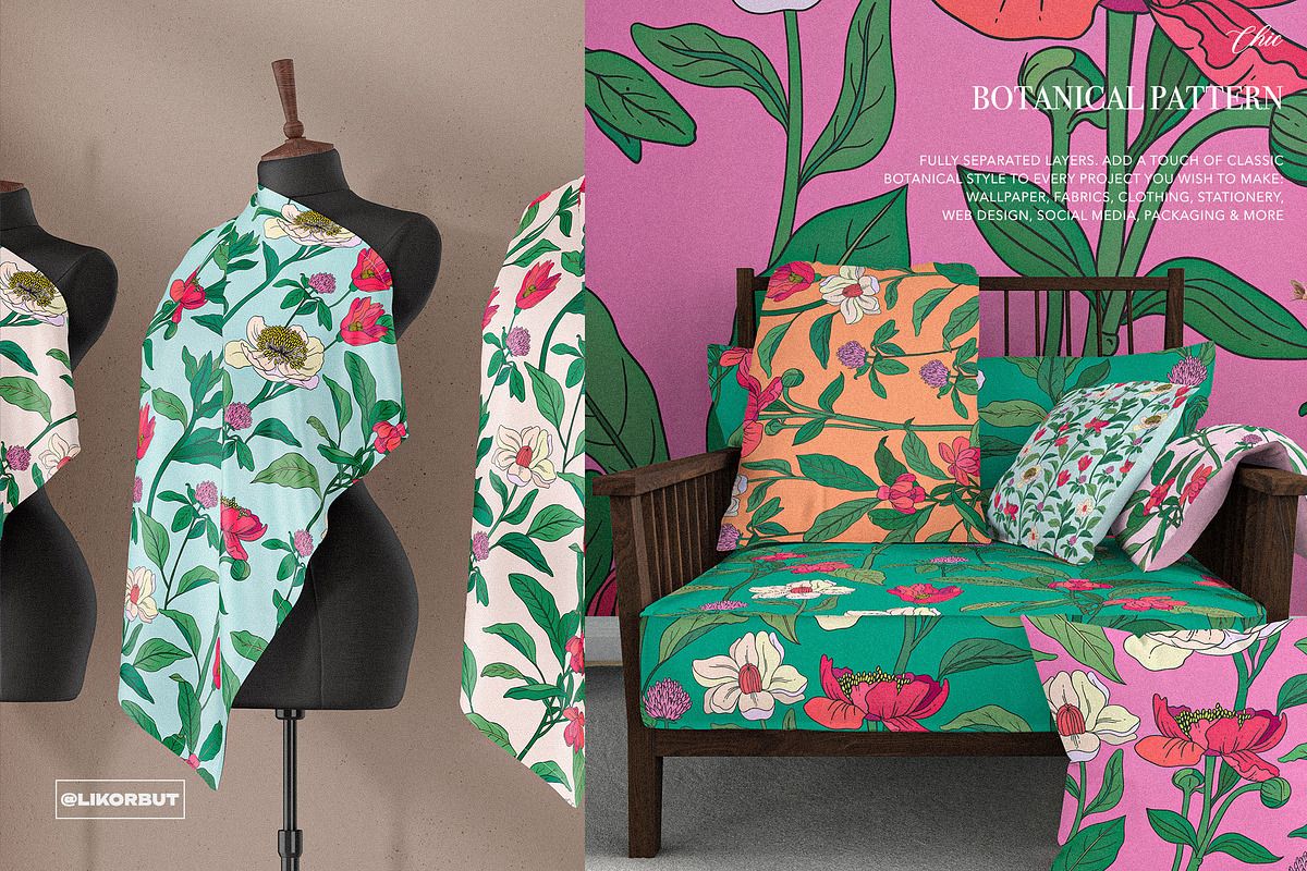 Rustle Botanical Pattern and Motifs, a Pattern Graphic by likorbut (Photo 6 of 12)