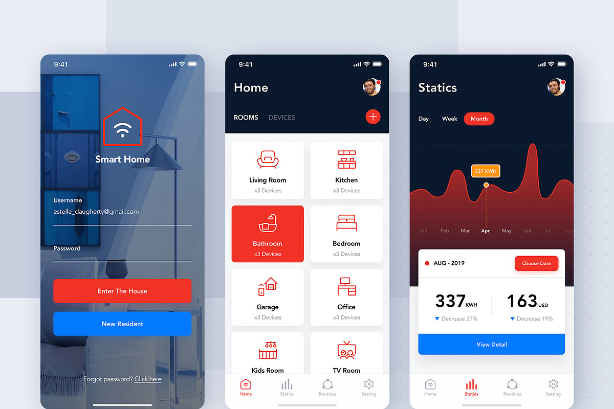 Mi Home - Smart Home UI Kit, an UI Kit Template by hoangpts