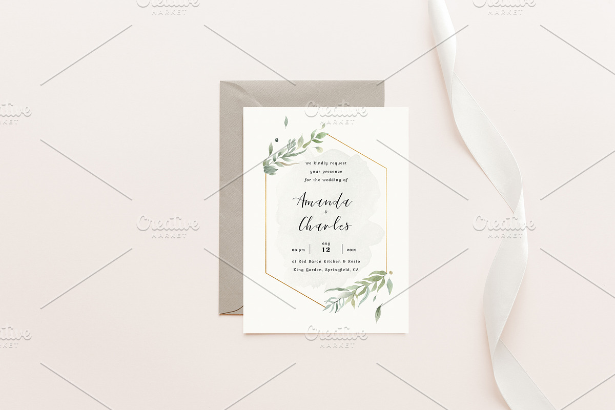 Elegant Wedding Card Mockups, an Invitation Template by Kate Roubin (Photo 11 of 11)