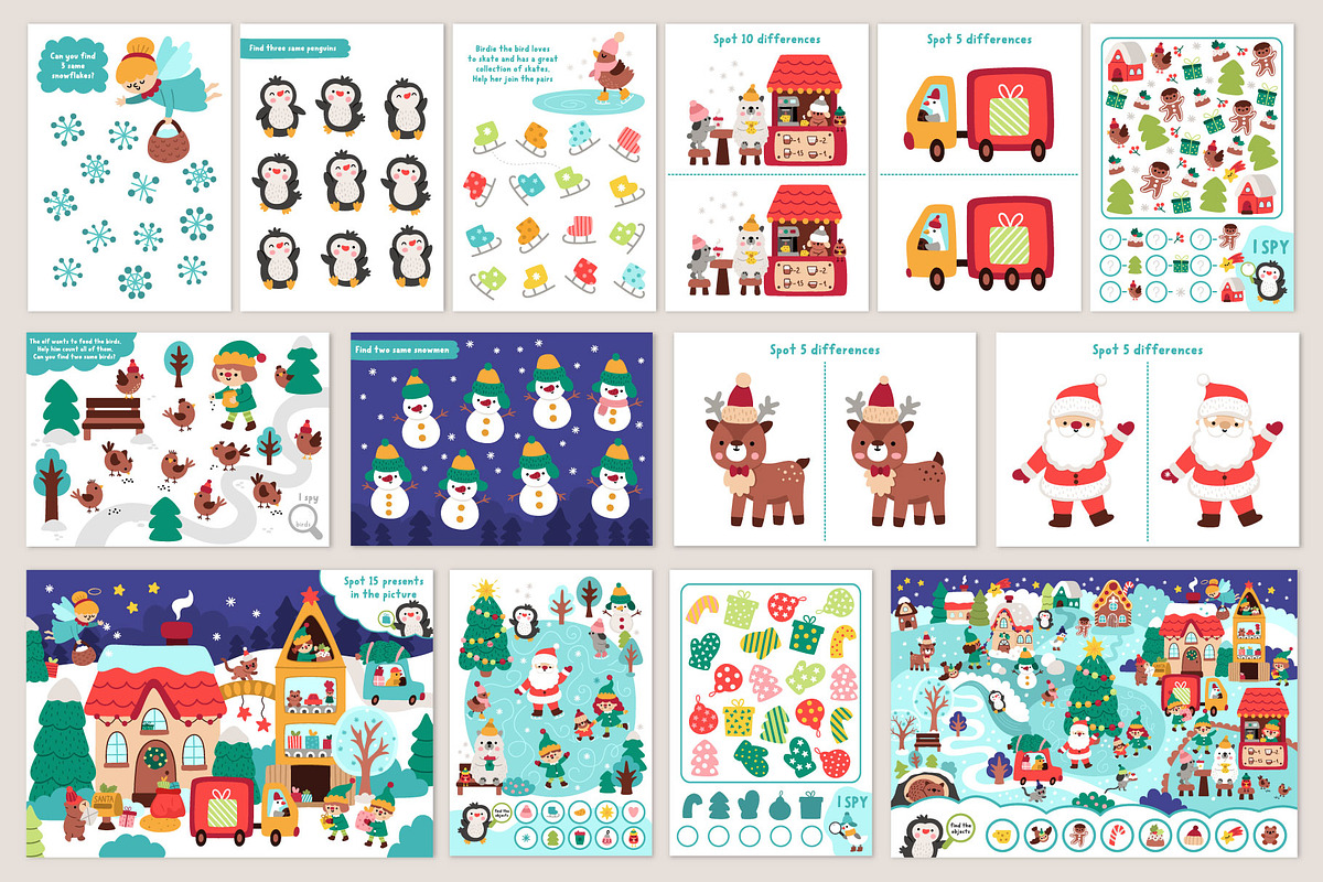 Christmas village games kit for kids, an Education Illustration by Lexi Claus (Photo 5 of 15)