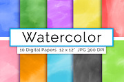Watercolor Digital Paper- Assorted, a Pattern Graphic by The Digital Download Shop (Thumbnail 1 of 2)