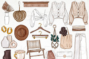 Beige Aesthetic Fashion Clip Art Set, an Illustration by TWG Designs (Thumbnail 6 of 8)