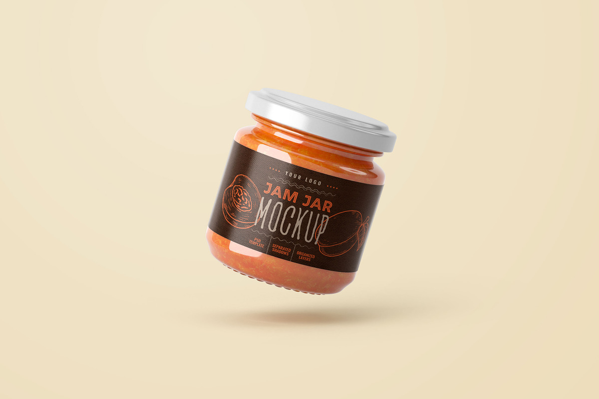 Jam Jar Mockup Set | Label Design, a Cups & Container Mockup by Deeplab (Photo 5 of 14)