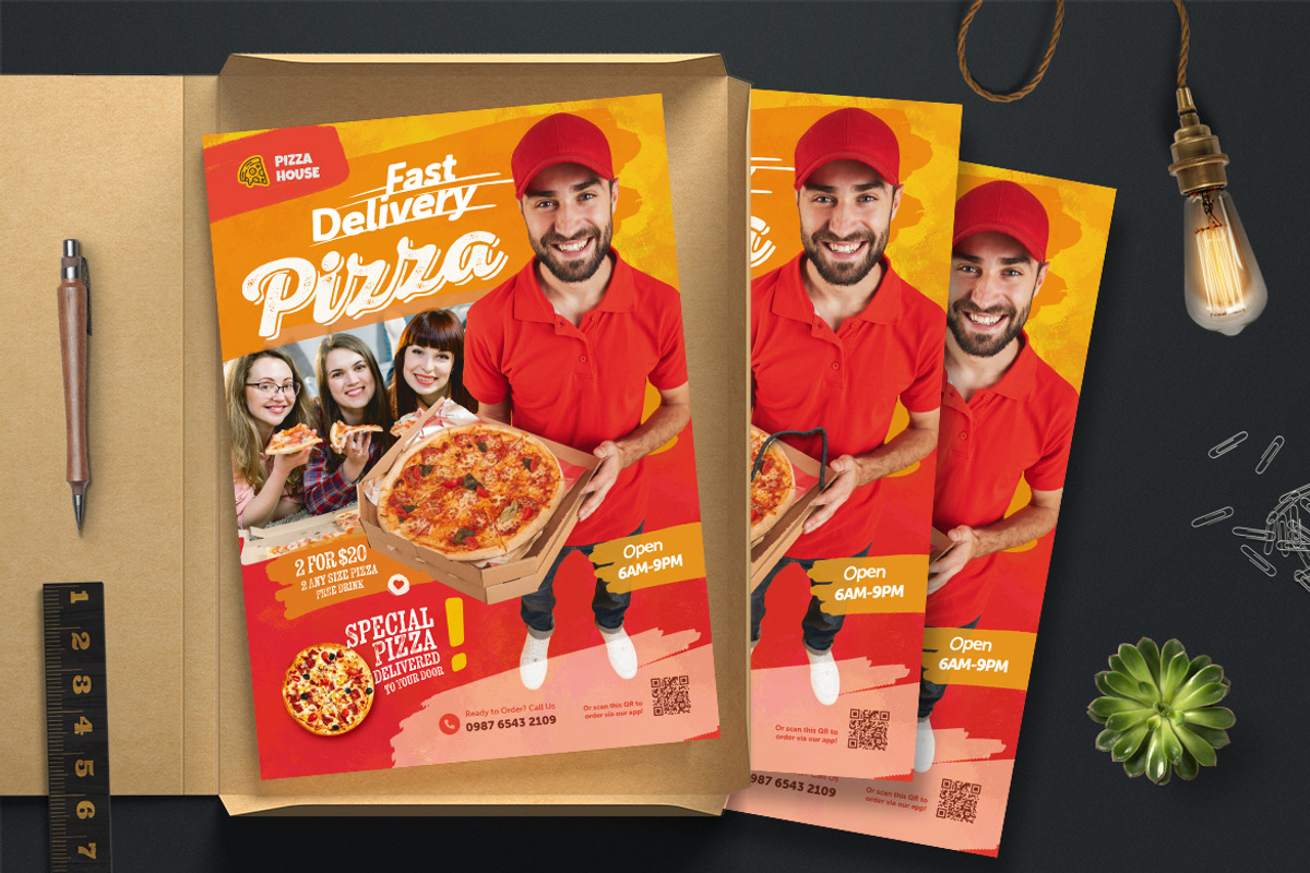 Fast Delivery Pizza Flyer, a Flyer Template by Boostock (Photo 2 of 4)