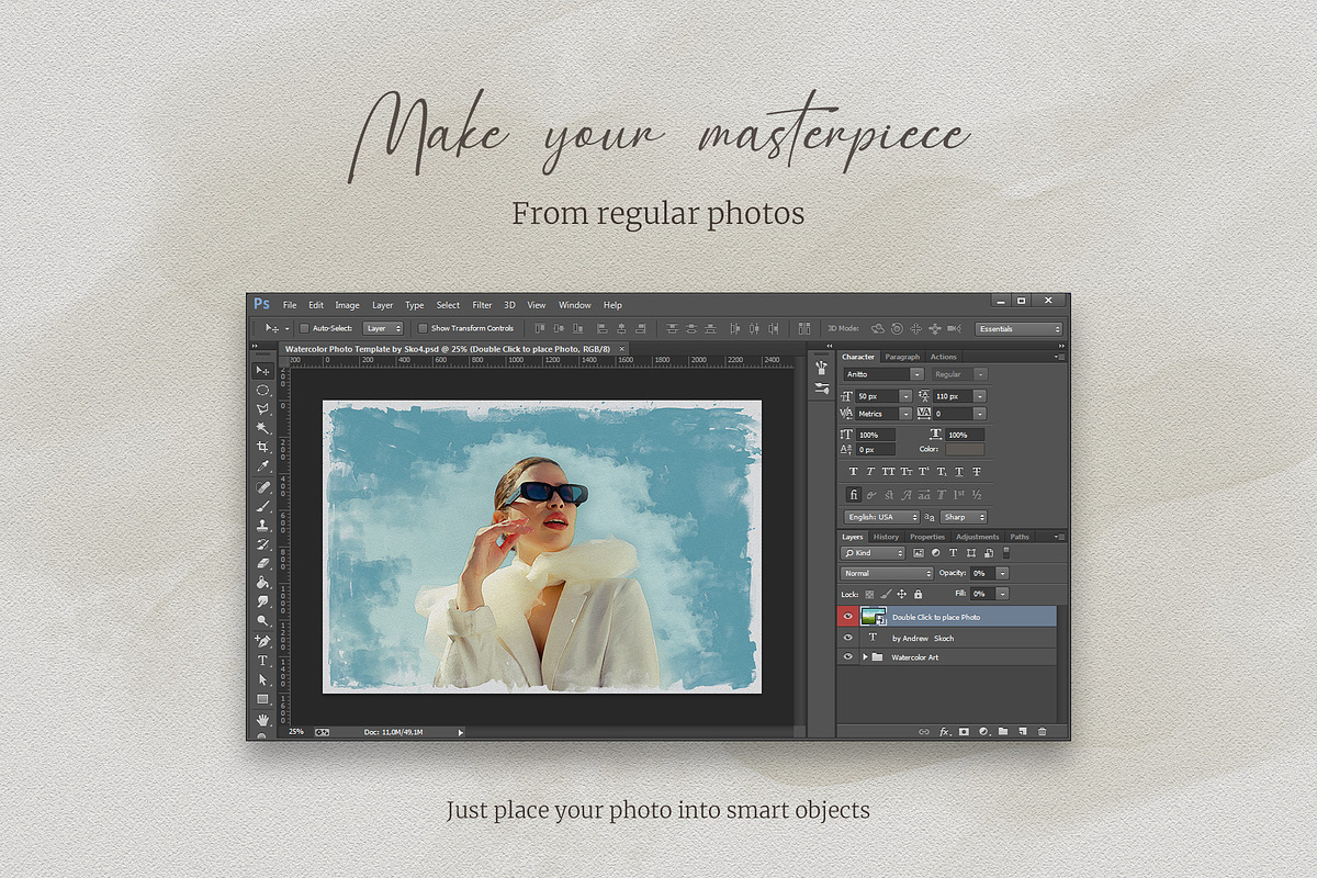 Watercolor from Photo Template, a Templates & Theme by Andrew Skoch Design (Photo 6 of 6)