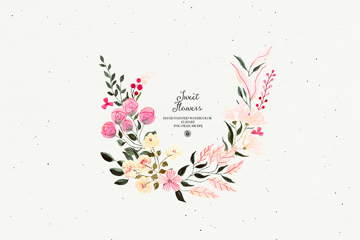 Sweet Flowers - watercolor set, an Illustration by Webvilla Studio (Photo 4 of 8)