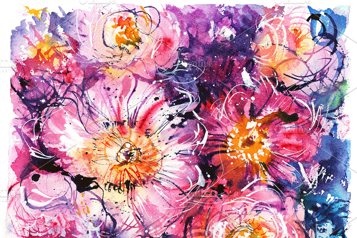bundle: 12 flowers in a square, a Texture Illustration by coconut_forest (Photo 11 of 13)