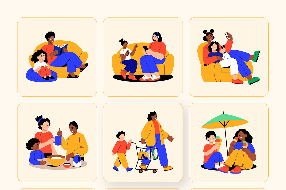 Family Illustration Art Set, a Person Illustration by Brickclay (Photo 7 of 9)