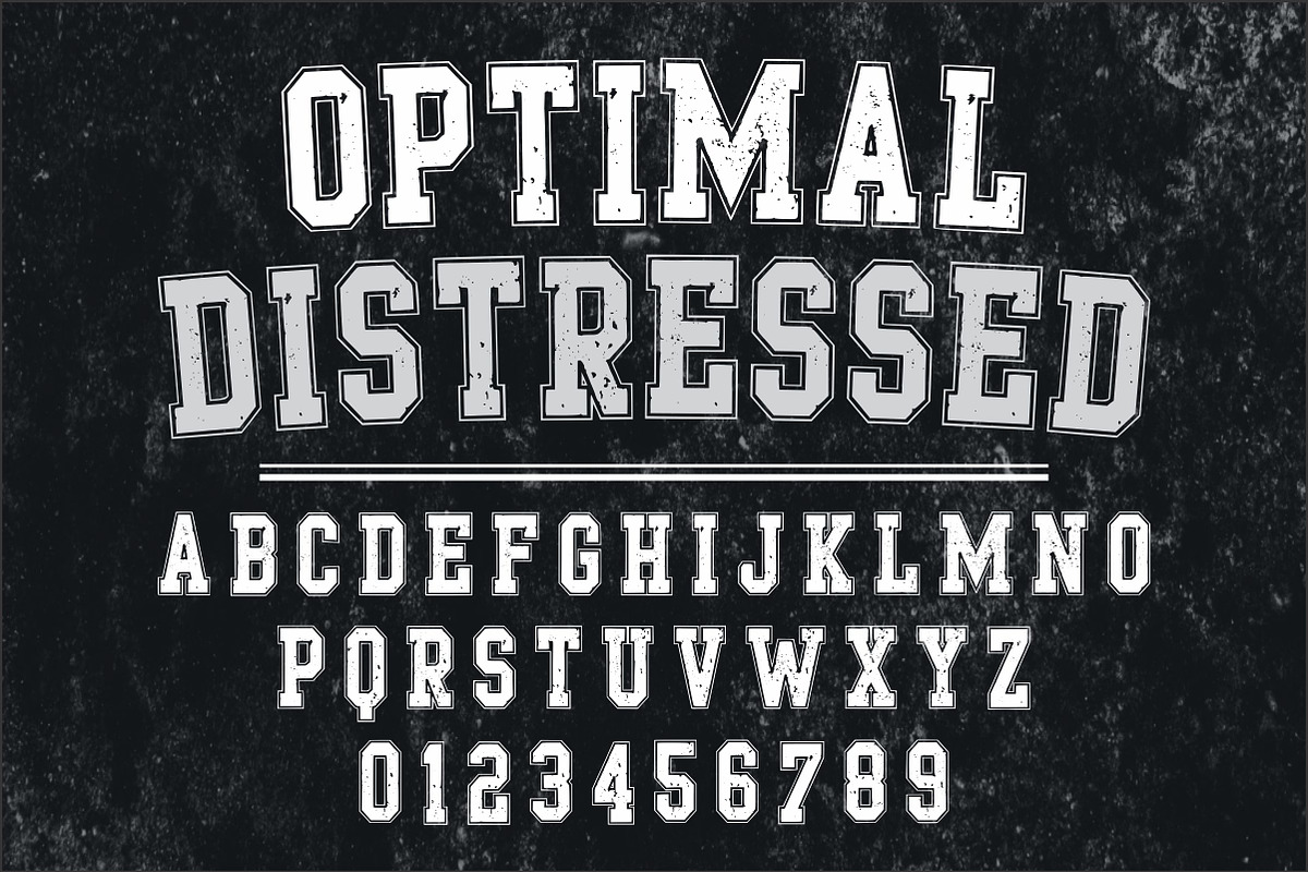 Optimal Distressed, a Font by Limited.studio (Photo 1 of 7)