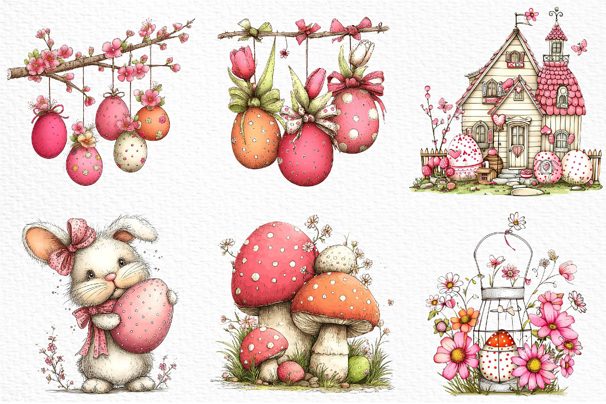 Whimsical Easter Clipart Png, an Illustration by Craft Nest (Photo 5 of 11)