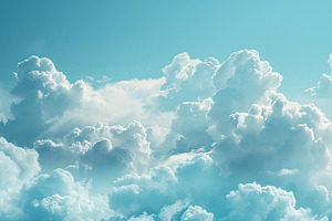 Blue Sky with Fluffy Clouds, a Nature Photo by Ales Munt