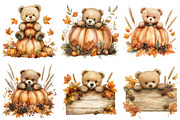 Autumn Bear Watercolor Sublimation, a Seasonal Illustration by CitraGraphics (Thumbnail 2 of 5)
