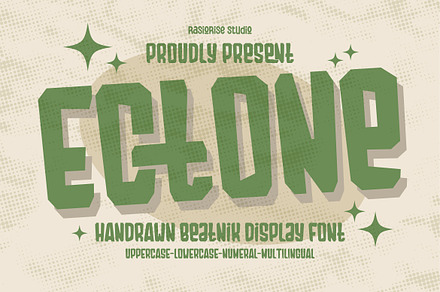 Ectone a Beatnik Retro Font, a Sans Serif Font by Rasiorise Studio