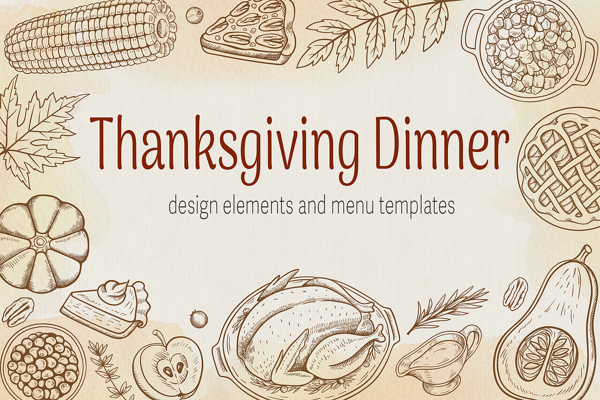 Thanksgiving Dinner Design Kit, a Seasonal Illustration by Artspace (Photo 1 of 9)