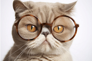 Cat Wearing Glasses. Generate Ai