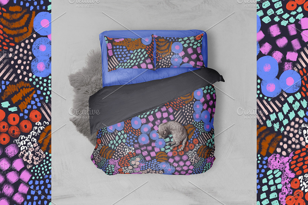 Bright hand drawn seamless pattern, a Texture Illustration by palllna (Photo 2 of 5)